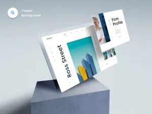 网页概念展示样机模板 The Screens 4 PSD Mockup Temp