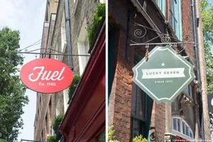 店招招牌设计样机 Shop sign mockup