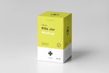 高品质的逼真质感时尚高端药品pills-jar-mock-up