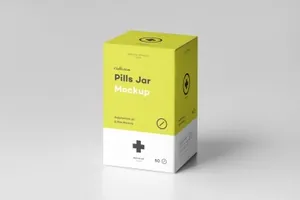 高品质的逼真质感时尚高端药品pills-jar-mock-up