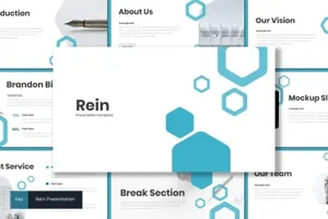蓝色经典企业宣传业务介绍演示文稿模板 Rein – Keynote Template