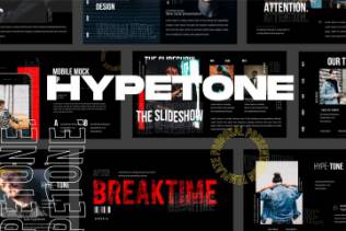 潮时尚酷黑背景Keynote幻灯片模板下载 Hypetone – Keynote
