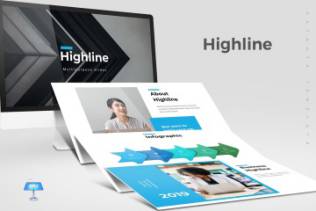 简约企业数据信息图表演示幻灯片模板 Highline – Keynote Template