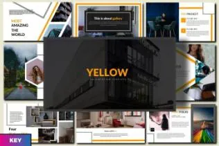 创意企业介绍工作汇报Keynote演示文稿模板 Yellow – Innovative