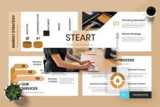 时尚企业介绍演示幻灯片模板 Steart – Pitch Deck Keynote Presentation