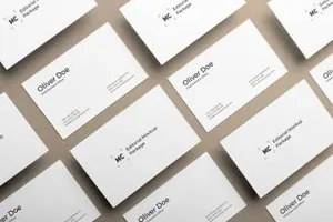 等距视角名片贴图展示模版 Business cards 样机模版