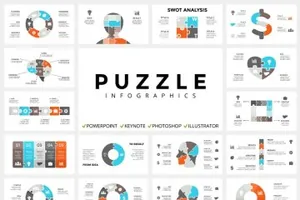 高科技主题信息图表模板 PUZZLE – Free Updates