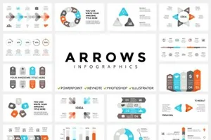 创意箭头图形信息图表模板 ARROWS – Free Updates