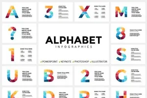 字母数字信息图表类型幻灯片设计模板ALPHABET – Infographic Slides