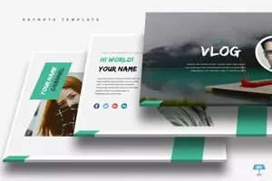 视频博客项目宣传介绍Keynote幻灯片模板 Vlog – Keynote Template