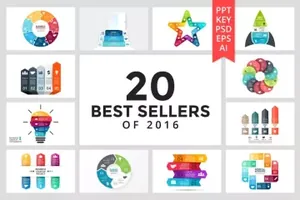 幻灯片设计元素信息图表图形素材 20 Best Sellers