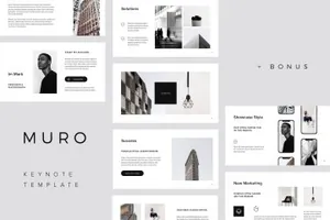简洁现代极简主义提幻灯片模板 MURO – Keynote Template