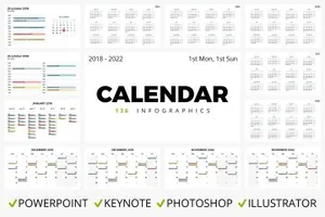 简约日历日程表模板 CALENDAR. 136 slides