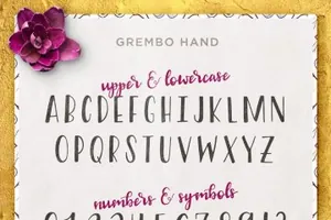 柔和漂亮的手写字体 Grembo Font Duo