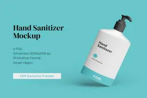 美容洗护洗手液包装设计提案展示样机PSD模板 Free Hand Sanitiz