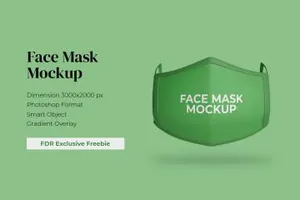口罩设计样机PSD模板免费下载 Free Face Mask Mockup 样机