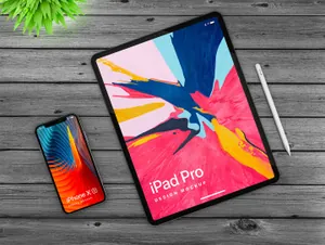 iPhone XS 多角度组合样机iPad Pro iPhone XS Mockup