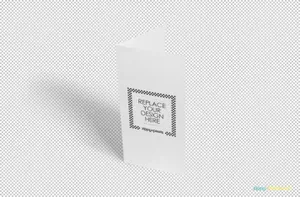 立着的双折页贴图展示模版 Slick 2 Fold Brochure Mockup PSD