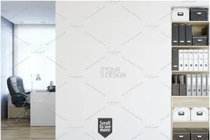 办公室室内墙面设计样机 OFFICE Interior Wall Mockup