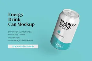 易拉罐汽水可乐包装设计提案样机PSD模板免费下载 Large Soda Can