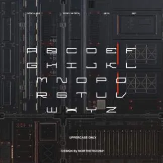 新复古未来派科幻装饰英文字体 Noirthetic - OPTICAL - 025