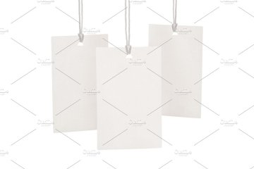 服装吊牌设计样机2 Clothes label tag blank white mockup