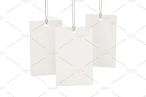 服装吊牌设计样机2 Clothes label tag blank white mockup