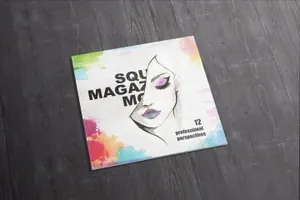 方形翻页的画册设计展示样机 Square Magazine Mockups