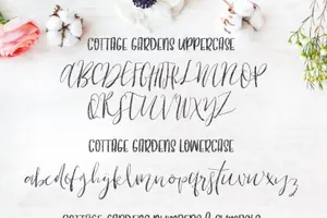 时尚优雅手写字体 Cottage Gardens Script Font Duo