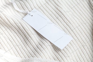 服装吊牌设计展示样机 Clothes label tag blank white mockup