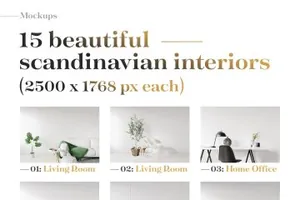 斯堪的纳维亚框架 Mockups  Scandinavian Framing