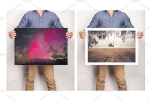 海报艺术作品设计展示样机 Artwork Presentation Mockup