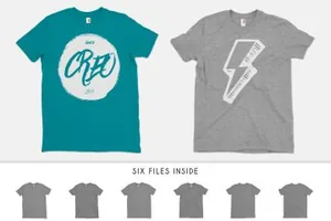 典型的男士T恤样机 Anvil 980 Fashion T-Shirt Mockups