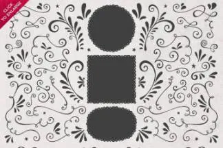 手工粉笔肌理字体和相关装饰元素素材包 DIY Decorative