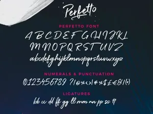 时尚大牌手写签名英文字体 Perfetto Brush Font 1623225