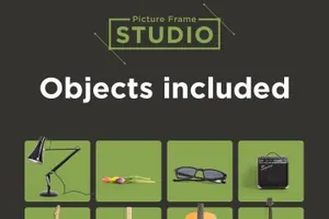 时尚的画框相框室内场景样机 Picture Frame Studio mockup