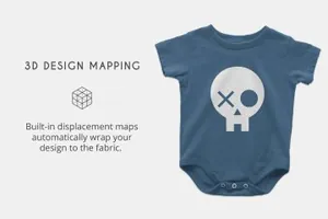 婴儿衣服样机模型 Infant Short Sleeve Onesie Mockups