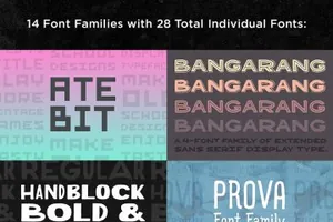 复古个性设计字体 Lamson 33 Font Bundle