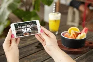 餐厅场所的iPhone 样机模型 iPhone Mockups