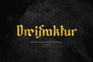 一款创意几何英文字体Dreifraktur Modern Blackletter