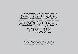 新复古酸性艺术女性曲线对称法则英文装饰字体 Rembagram - Basso Regular Typeface