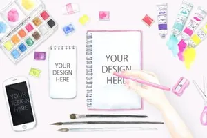 水彩艺术素材合集 Watercolor Art Material Mockup