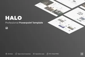 时尚清新简约高端北欧风格的高品质商务商业提案halo-powerpoint