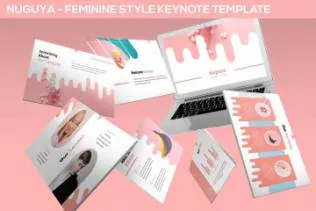 高端时尚优雅的女性风格主题幻灯片nuguya-feminine-style-keynote