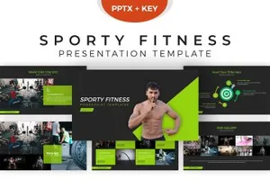运动amp;amp;健身主题的ppt模板下载 Fitness Powerpoint Template