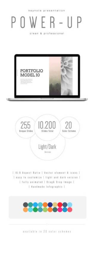极简主义多用途的Keynote幻灯片POWER UP Multipurpose_Keynote