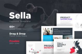 时尚多用途的简约keynote幻灯片演示模版sella-keynote-template