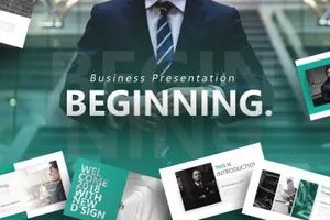 极简主义商务演示的ppt模板Beginning – Business Presentation