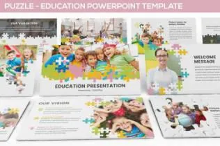 青少年益智教育补课班培训班puzzle-education-powerpoint