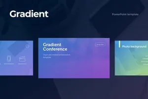 时尚渐变配色的简约幻灯片gradient-powerpoint-template